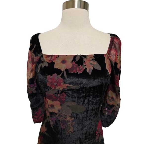 Sage The Label Black Velvet Maxi Dress Size Small Open‎ Back - Picture 6 of 6